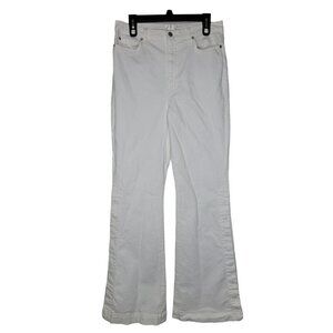7 For All Mankind Flare Jeans Womens 31 White High Rise Stretch Comfort Hippie
